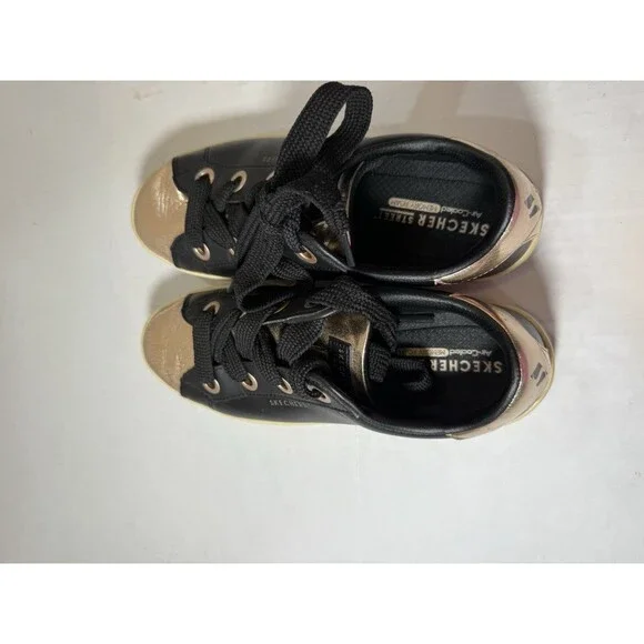 Skechers Woman's Street Los Angeles SN982 Memory Foam Size 9 Black / Rosegold - Picture 3 of 12